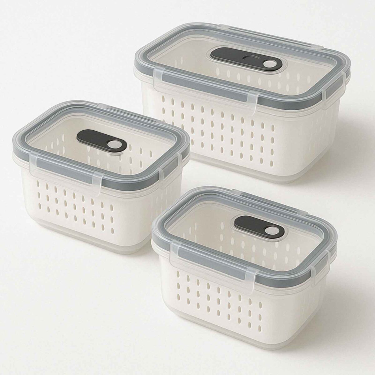 koutiaapothikeusispsigeiou <strong>Οργάνωση με Στυλ στο Ψυγείο!</strong> <strong>BPA FREE</strong> <ul> <li><strong> 1x 15.8x11x8 cm, 800ml</strong></li> <li><strong> 1x: 18.5x14.5x9.7 cm, 1700ml</strong></li> <li><strong> 1x 21x16.5x11.5 cm, 3150ml</strong></li> </ul>