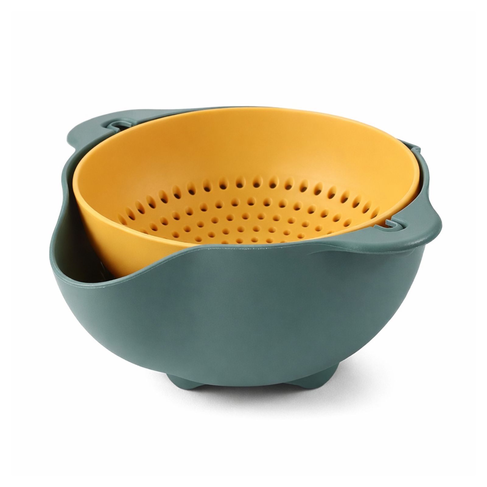 peristrefomeno_mpol Διπλό σουρωτήρι/μπολ με περιστρεφόμενη λεκάνη - 2 σε 1 - Image 1