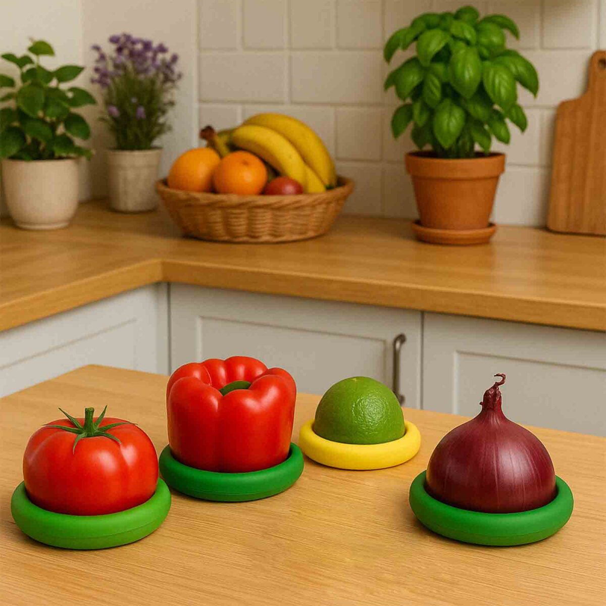 fruitlids2 <strong data-start="550" data-end="578">Σετ 4 Καπακιών Σιλικόνης</strong> που προσαρμόζονται σε διάφορα δοχεία για αεροστεγές κλείσιμο και μεγαλύτερη φρεσκάδα των τροφίμων. Επαναχρησιμοποιούμενα και εύκολα στη χρήση!