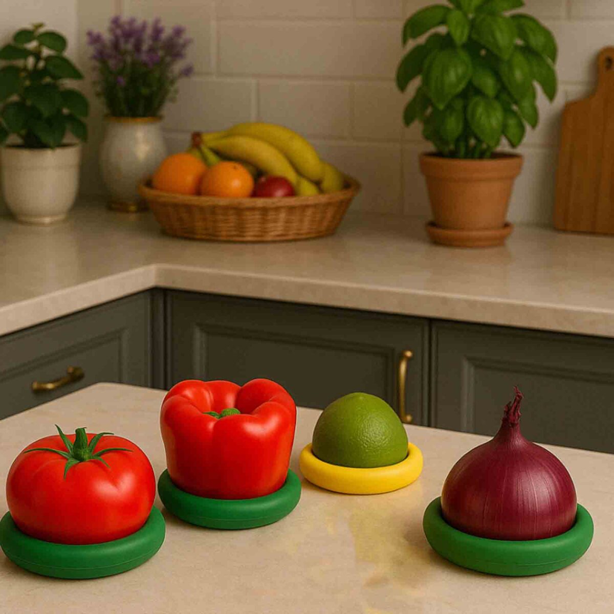 fruitlids4 <strong data-start="550" data-end="578">Σετ 4 Καπακιών Σιλικόνης</strong> που προσαρμόζονται σε διάφορα δοχεία για αεροστεγές κλείσιμο και μεγαλύτερη φρεσκάδα των τροφίμων. Επαναχρησιμοποιούμενα και εύκολα στη χρήση!