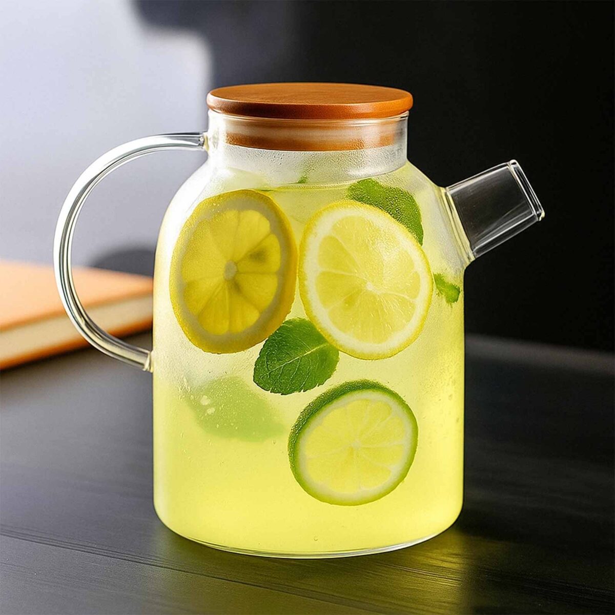 borosilicatecan2 <strong>1 γυάλινη κανάτα 1800ml από βοριουριτικο γυαλί</strong> <strong>2 ριγέ γυάλινα ποτήρια 260ml από βοριουριτικο γυαλί</strong>