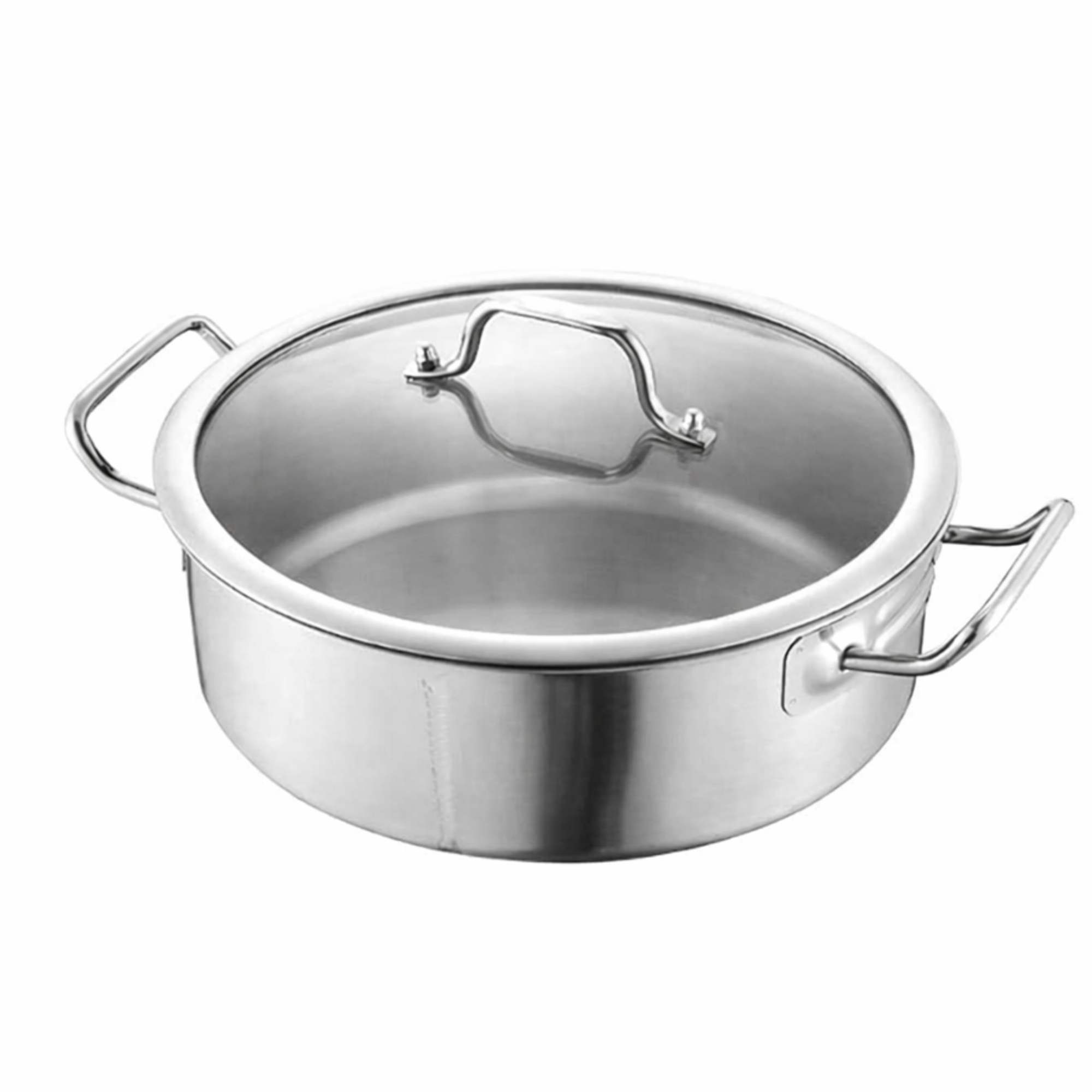 27 Ανοξείδωτη Κατσαρόλα με γυάλινο Καπάκι – 26εκ - Image 1