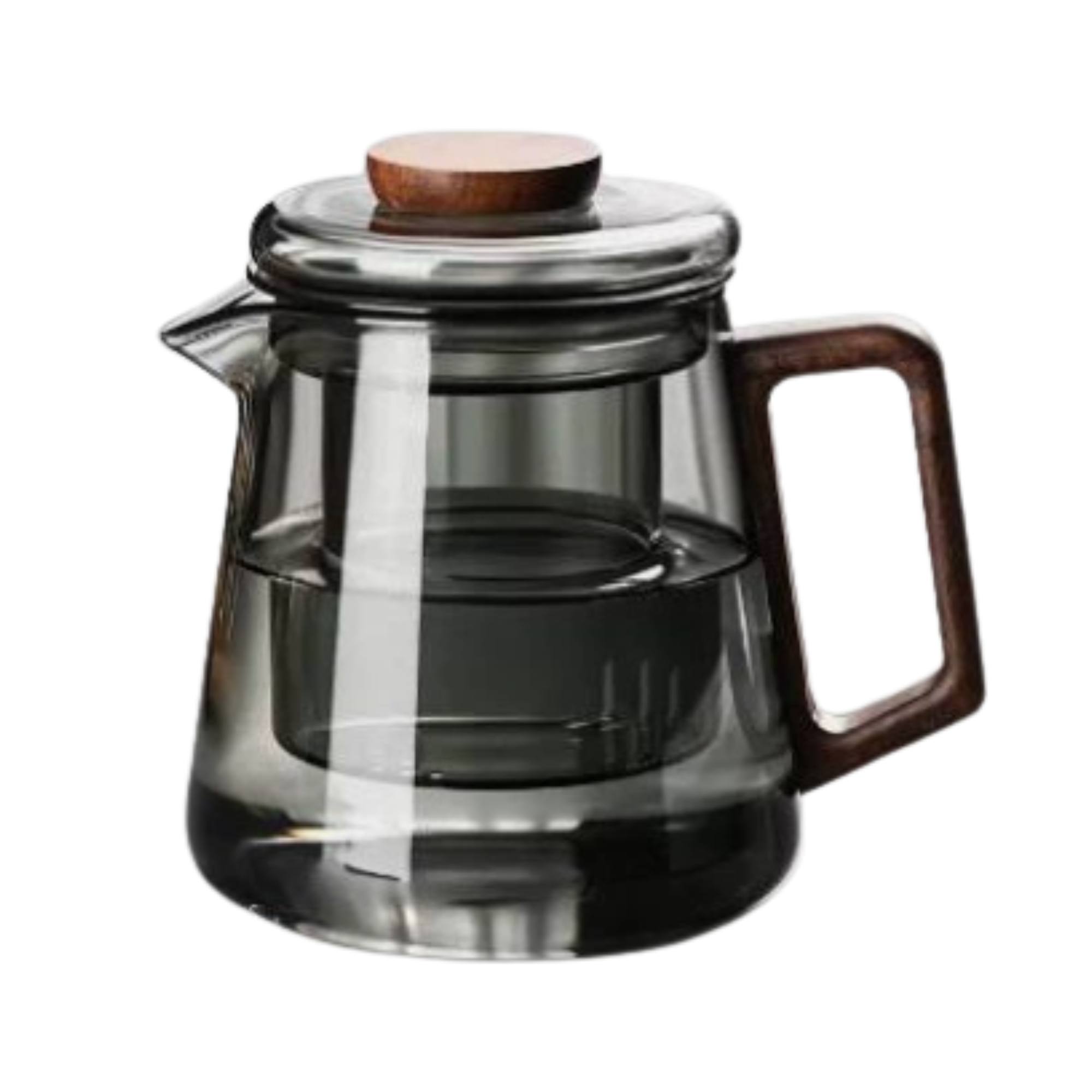 1 Γυάλινη Τσαγιέρα Borosilicate με Εσωτερικό Φίλτρο & Ξύλινη Λαβή - Image 1
