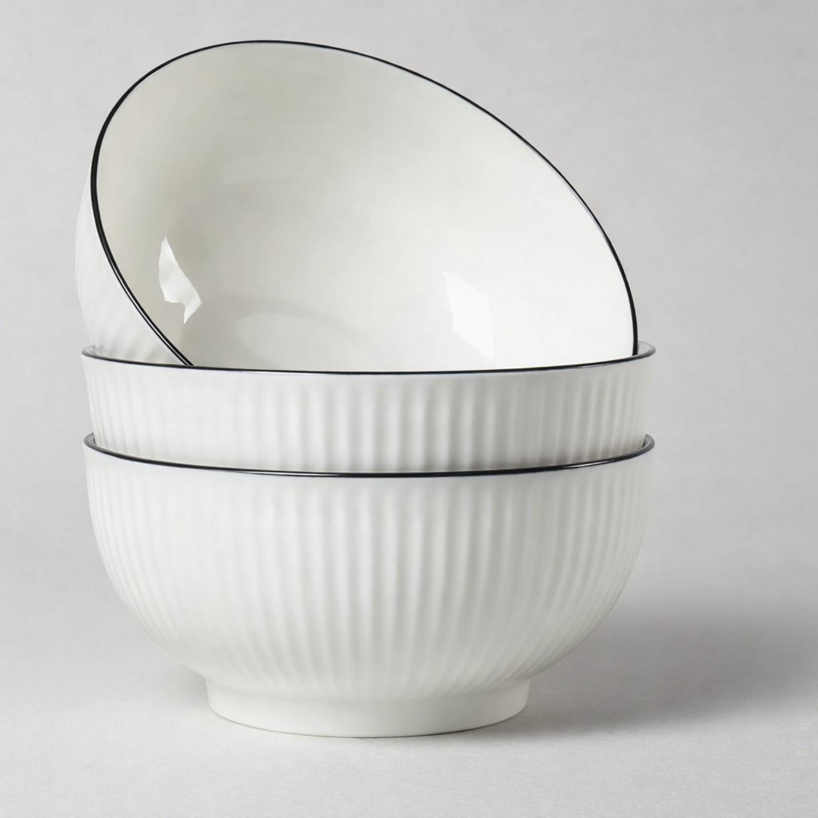 11 Κεραμικά Μπολ Ριγέ – Σετ 4 Τεμαχίων Ø 11,5 cm - Image 1