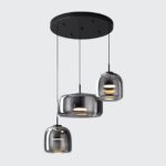 Φωτιστικό Οροφής Smoky Glass – Τριπλο Πολύφωτο Μοντέρνου Σχεδιασμού