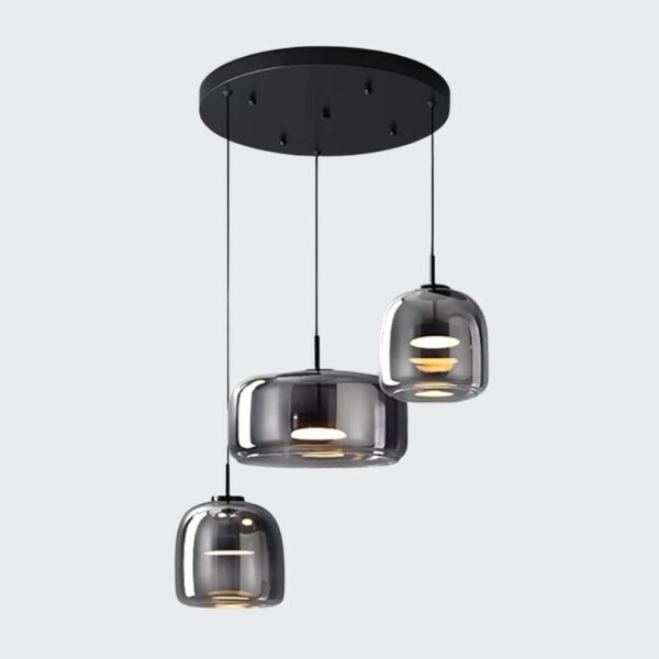 Φωτιστικό Οροφής Smoky Glass – Τριπλο Πολύφωτο Μοντέρνου Σχεδιασμού