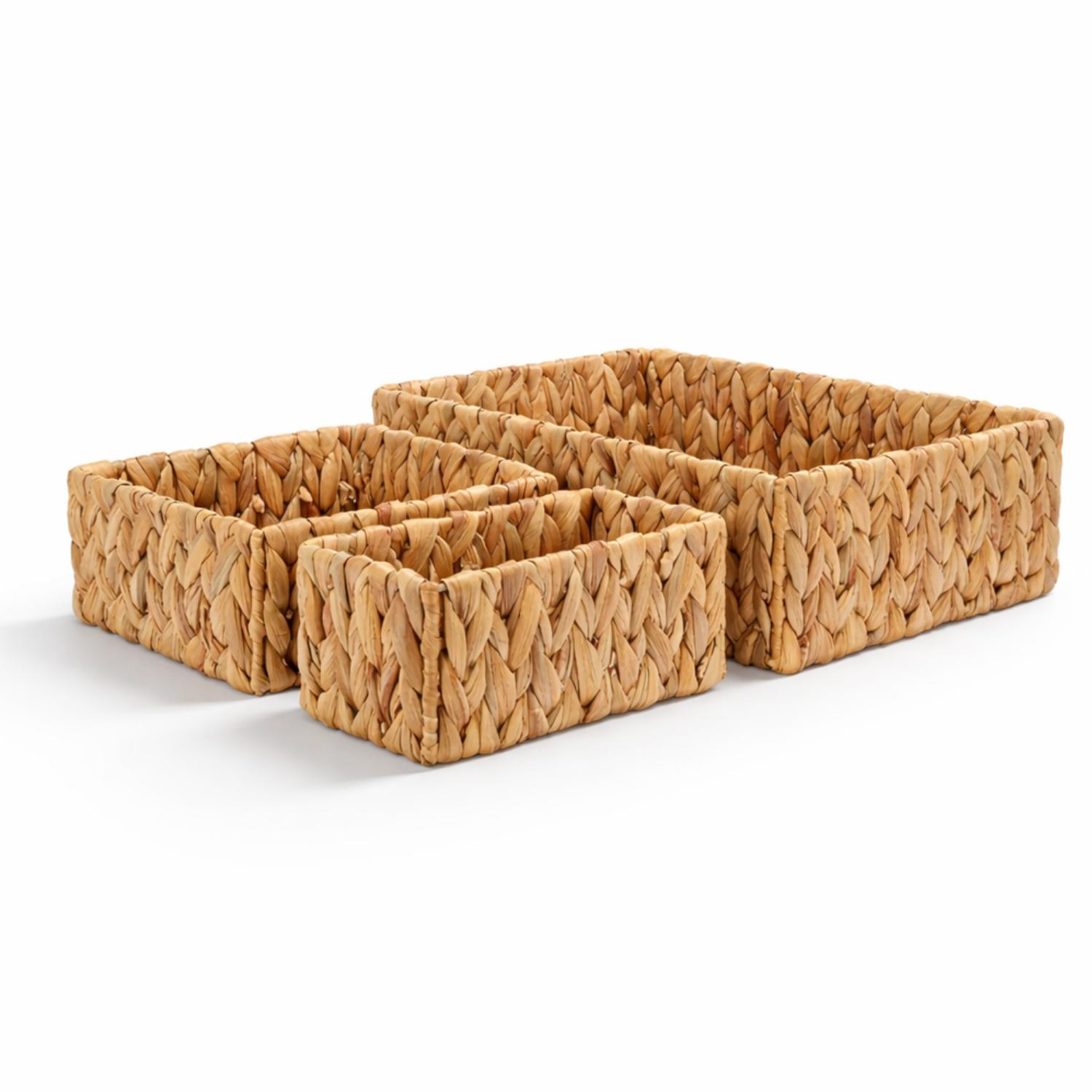 ESTIA_KALATHIA_APOTHIKEYSIS5 Σετ 3 Ψάθινα Καλάθια Οργάνωσης - Image 1