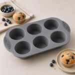 Φόρμα Muffin Σιλικόνης 6 Θέσεων Αντικολλητική – Γκρι