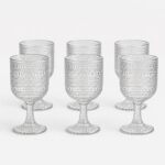 Ποτήρι κρασιού Dots γυάλινο 375ml Σετ 6τμχ